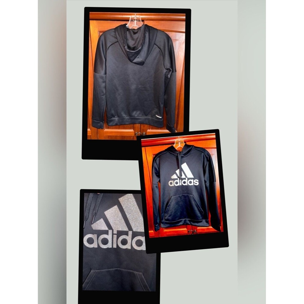 Adidas Black Hoodie with White Logo #1612